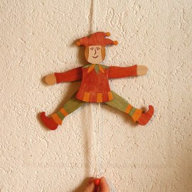 Hampelmann 19 cm, handbemalt
